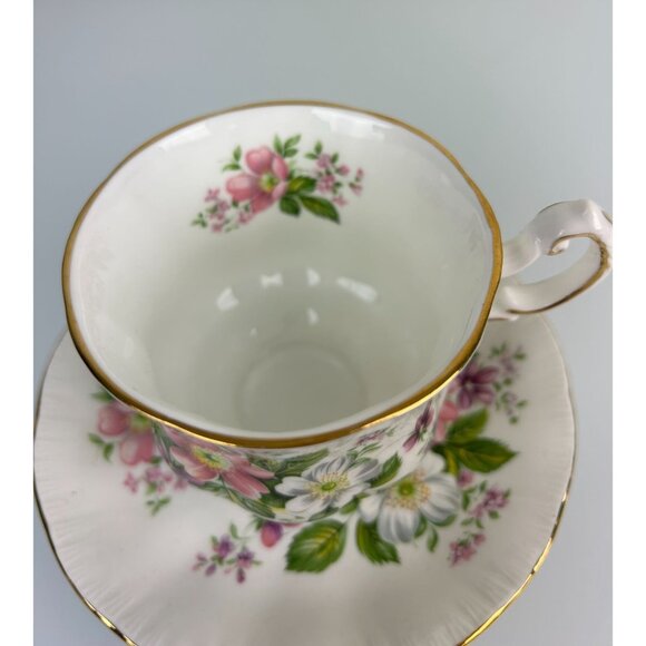 Vintage Paragon Flower Festival Teacup & Saucer Set, Pink Purple Floral, England - Picture 4 of 15